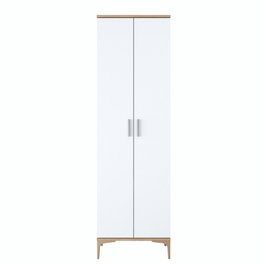 Hanah Home EA116 -2746 Recibidor de Entrada Elegante Nogal y Blanco 60x198x37.5cm